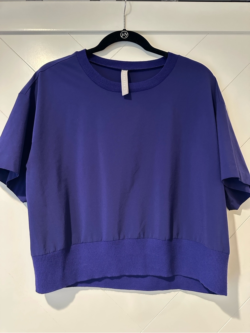 Athleta Deep Purple Short-Sleeve Knit Top